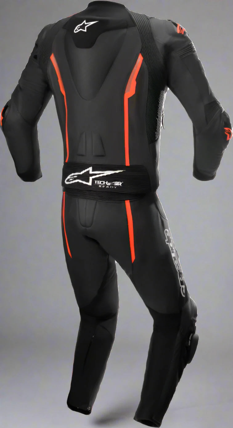 Replica Missile V2 Two Piece Motorcycle Leather Suit Black / Red
