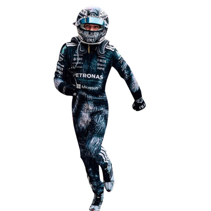 Back view of the Antonelli 2026 Suzuka suit showing driver number 12 and Japanese typography details