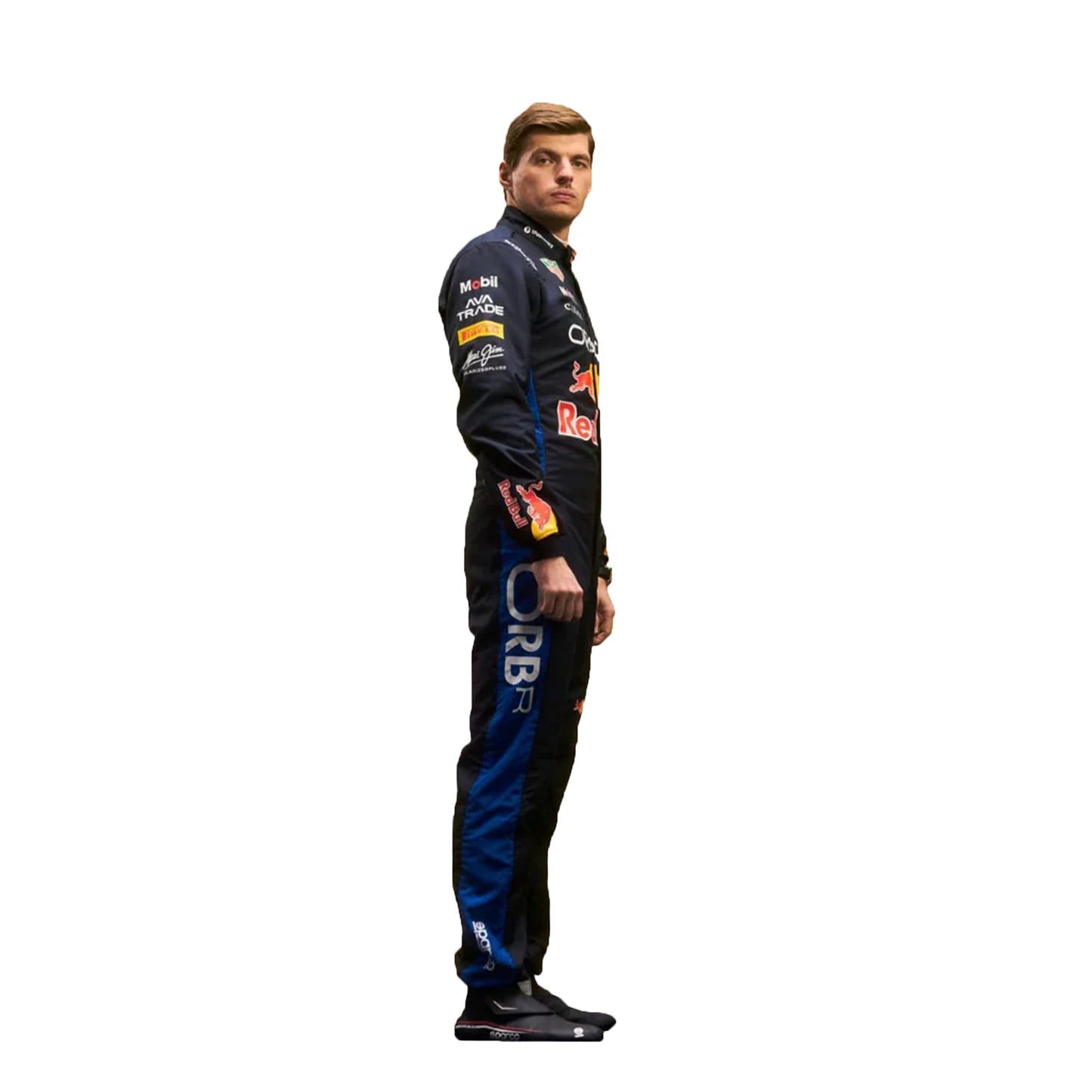 Close-up of the Ford Performance and Oracle embroidered logos on the 2026 Red Bull F1 suit