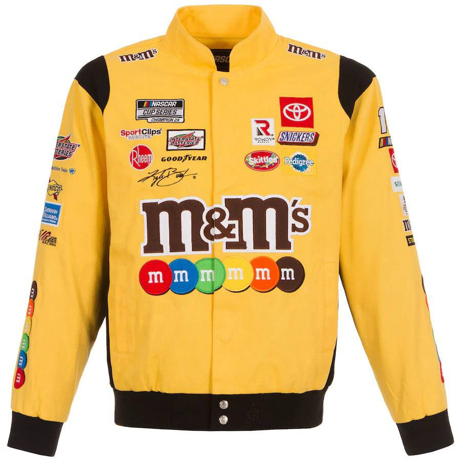 Kyle Busch M&M’s Full-Snap Twill Racing Jacket – Yellow Limited Edition
