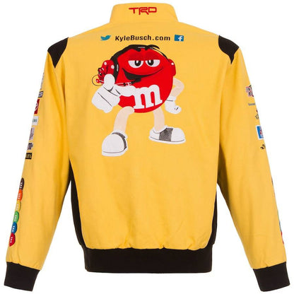 Kyle Busch M&M’s Full-Snap Twill Racing Jacket – Yellow Limited Edition