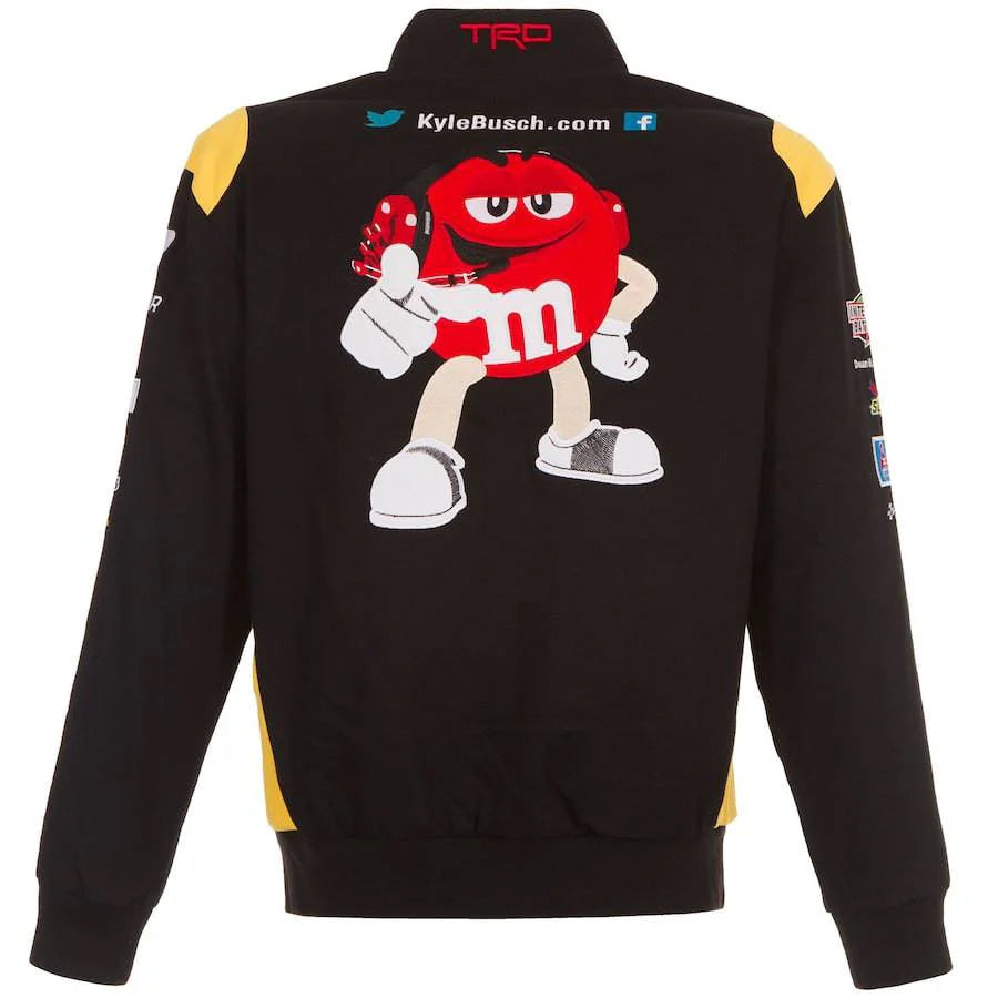 Kyle Busch M&M’s Full-Snap Twill Racing Jacket – Black Limited Edition