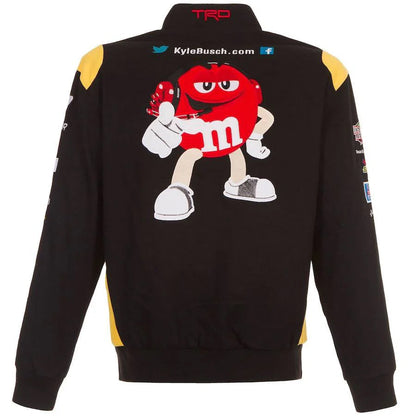 Kyle Busch M&M’s Full-Snap Twill Racing Jacket – Black Limited Edition