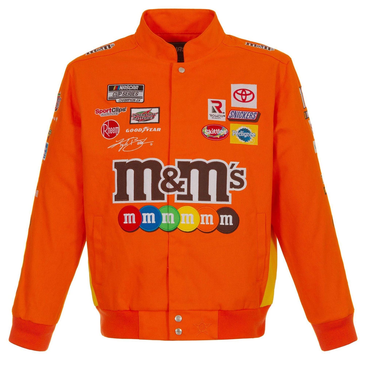 Kyle Busch M&M’s Full-Snap Twill Racing Jacket – Orange Limited Edition