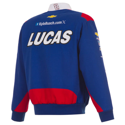 2025 Kyle Busch Lucas Oil Full-Snap Racing Jacket – Royal Blue NASCAR Fanwear