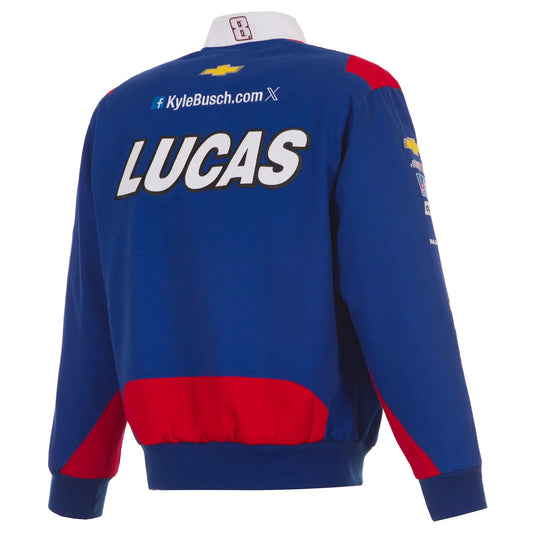 2025 Kyle Busch Lucas Oil Full-Snap Racing Jacket – Royal Blue NASCAR Fanwear