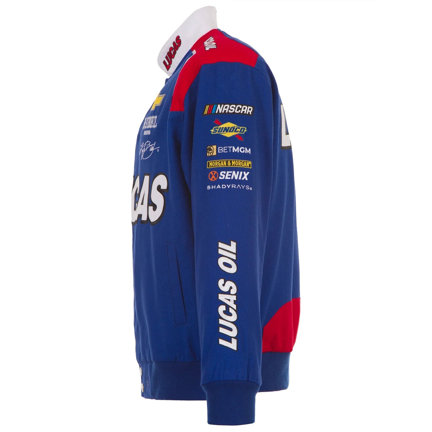 2025 Kyle Busch Lucas Oil Full-Snap Racing Jacket – Royal Blue NASCAR Fanwear