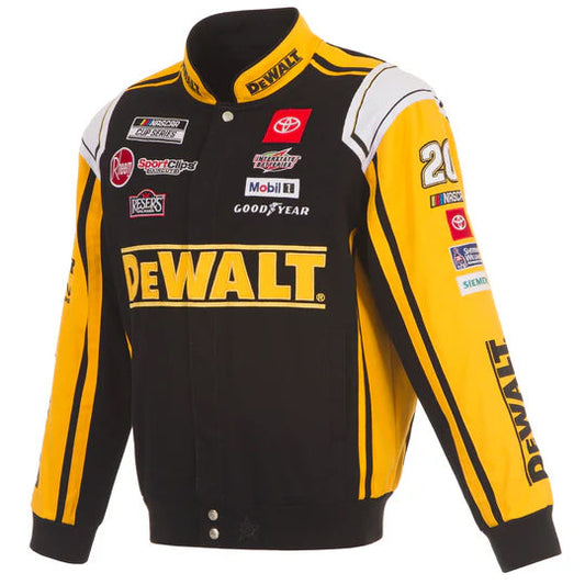 2025 Christopher Bell DeWalt Full-Snap Racing Jacket – Black/Yellow NASCAR Fanwear