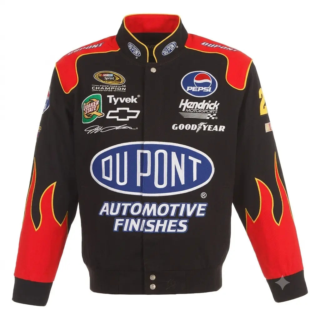Jeff Gordon Red DuPont Twill Driver Jacket – NASCAR Motorsport Fanwear