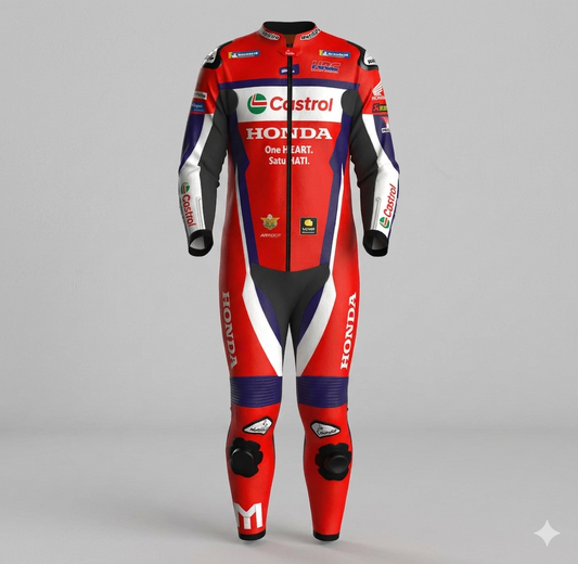 MotoGP Honda HRC Racing Suit 2026 Luca Marini Leather Gear
