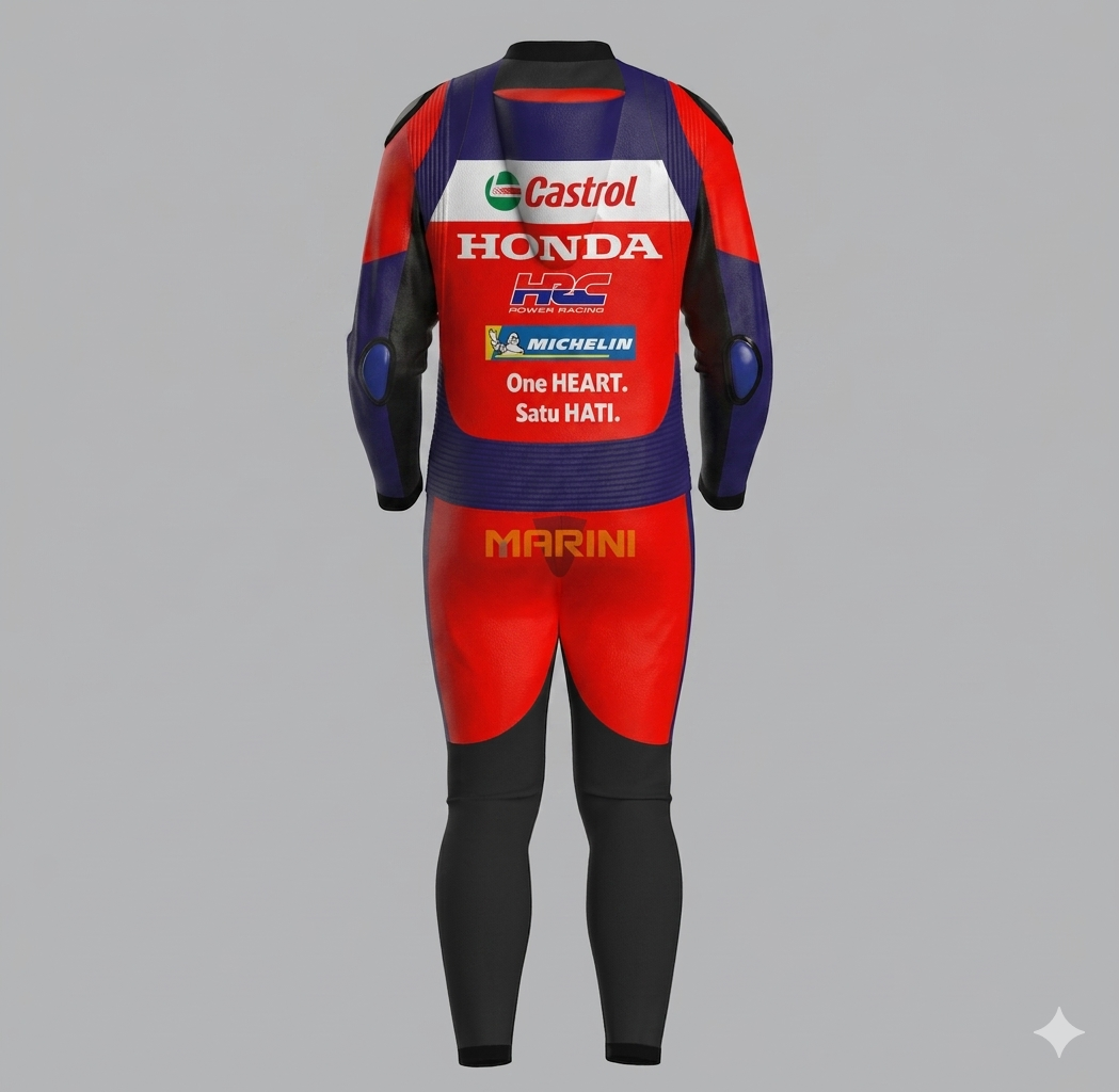 MotoGP Honda HRC Racing Suit 2026 Luca Marini Leather Gear