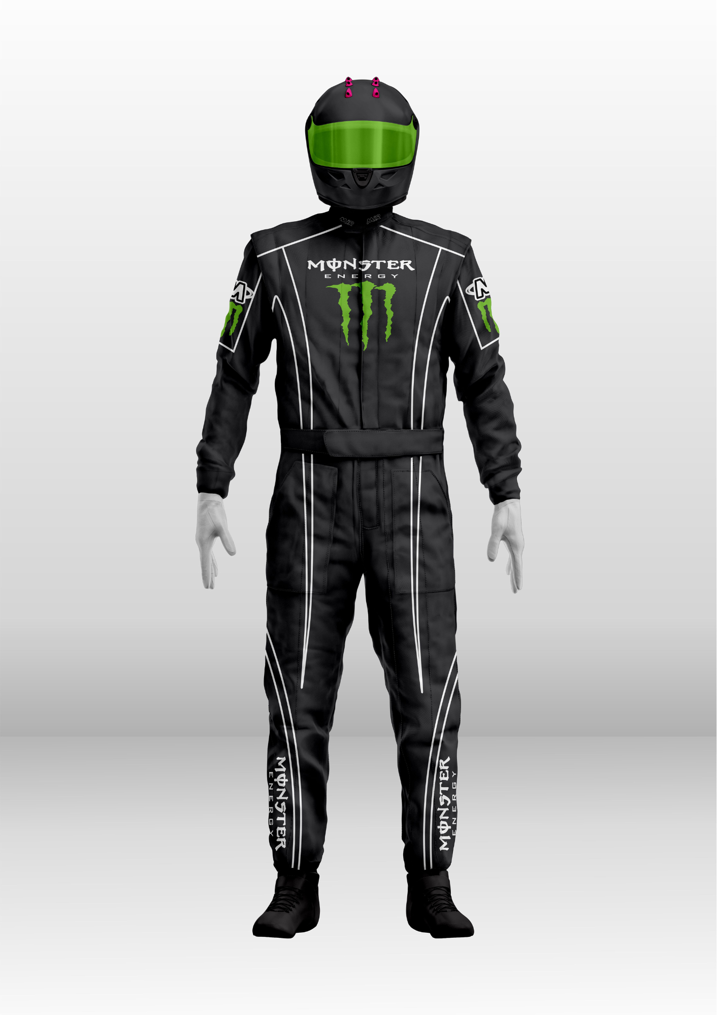 Monster energy kart racing suit