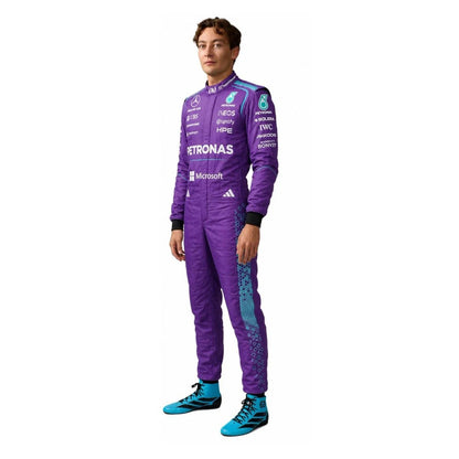 2026 George Russell Mercedes F1 Replica Race Suit Custom Karting Gear