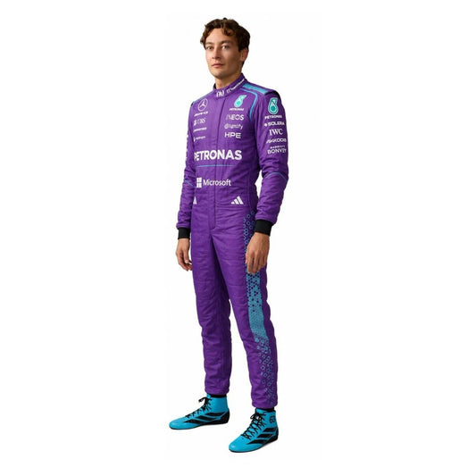 2026 George Russell Mercedes F1 Replica Race Suit Custom Karting Gear