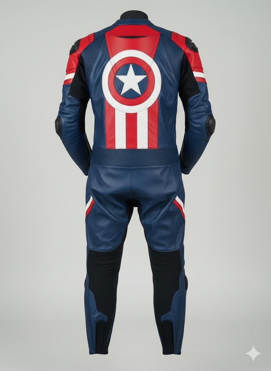 Captain America Motorcycle Leather Suit – GRwears