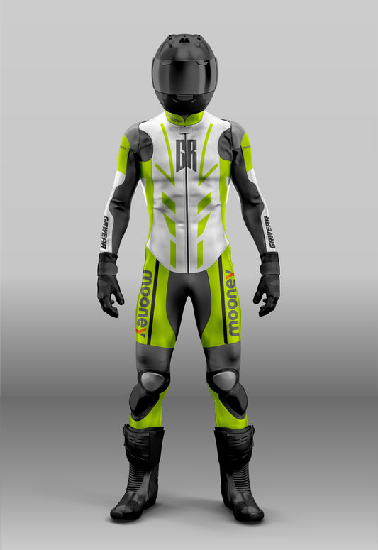 Custom grwear Motorcycle riding suit white black yellow green
