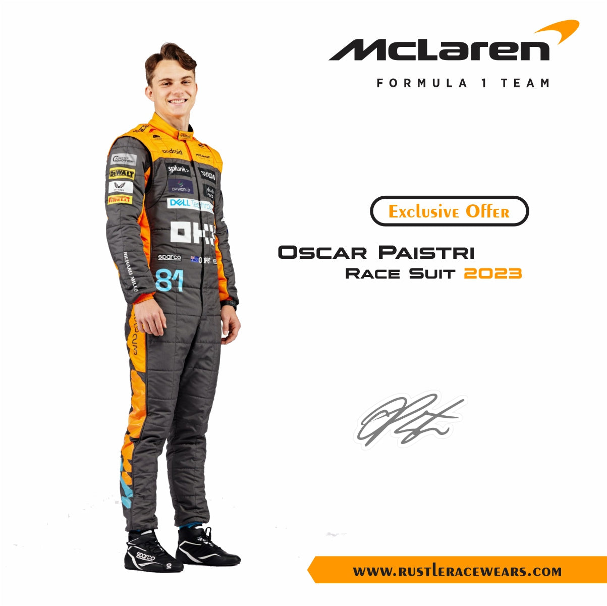 New Oscar Piastri 2023 Race suit