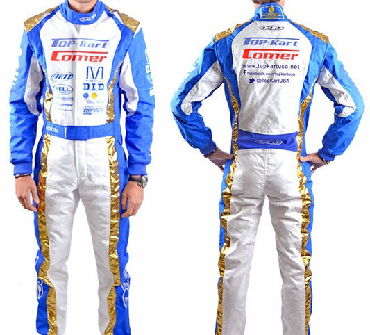 Top kart racing suit golden and embroidered