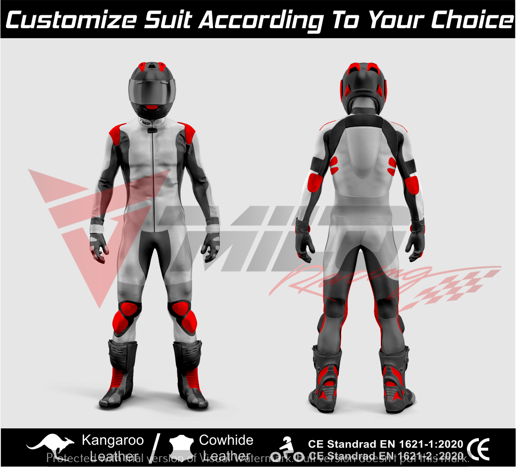 Red Color Pecco Bagnaia and Jack Miller MotoGp Ducati Custom Design Motorbike Leather Racing Suit - Custom Made - 1 Piece & 2 Piece