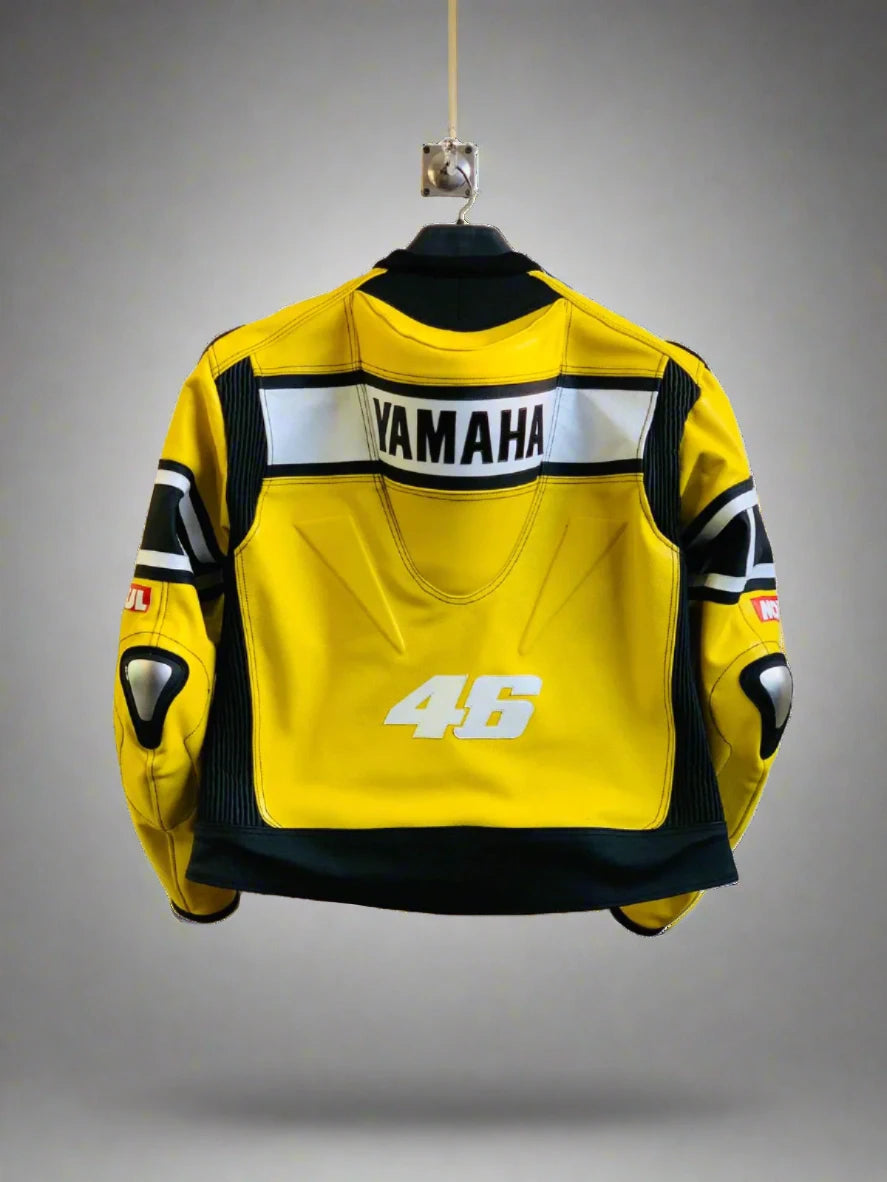 Yamaha r1 yellow motorbike leather racing jacket