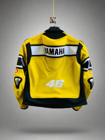 Yamaha r1 yellow motorbike leather racing jacket
