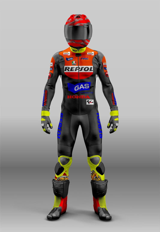 Design personalizzato Honda Repsol MotoGP nero/rosso per piloti e piloti professionisti - 1 pezzo e 2 pezzi 