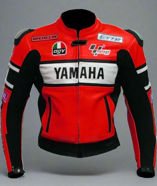 GRJ 0236 yamaha r1 red motorcycle leather racing jacket