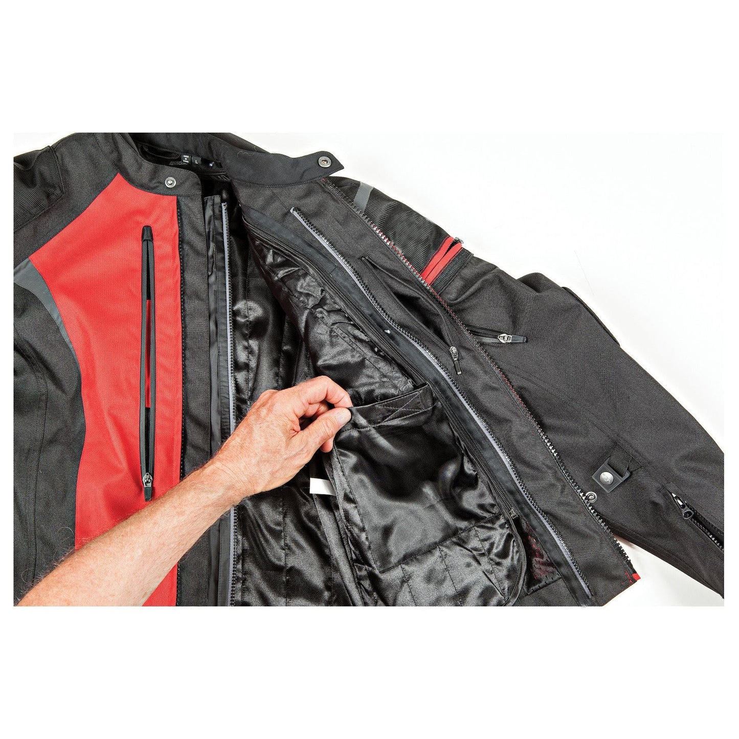 Red/Black Touring Motorbike Textile CE Armor Cordura Jacket - All Colors Available - Unisex
