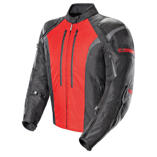 Rosso/Nero Touring Motorcycle Textile CE Armor Cordura Jacket - Tutti i colori disponibili - Unisex 