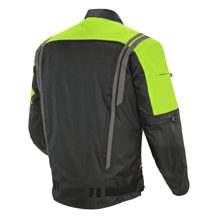 Yellow Fluorescent/Black Reflective Textile Touring Motorcycle Textile CE Armor Cardura Jacket - All Colors Available - Unisex